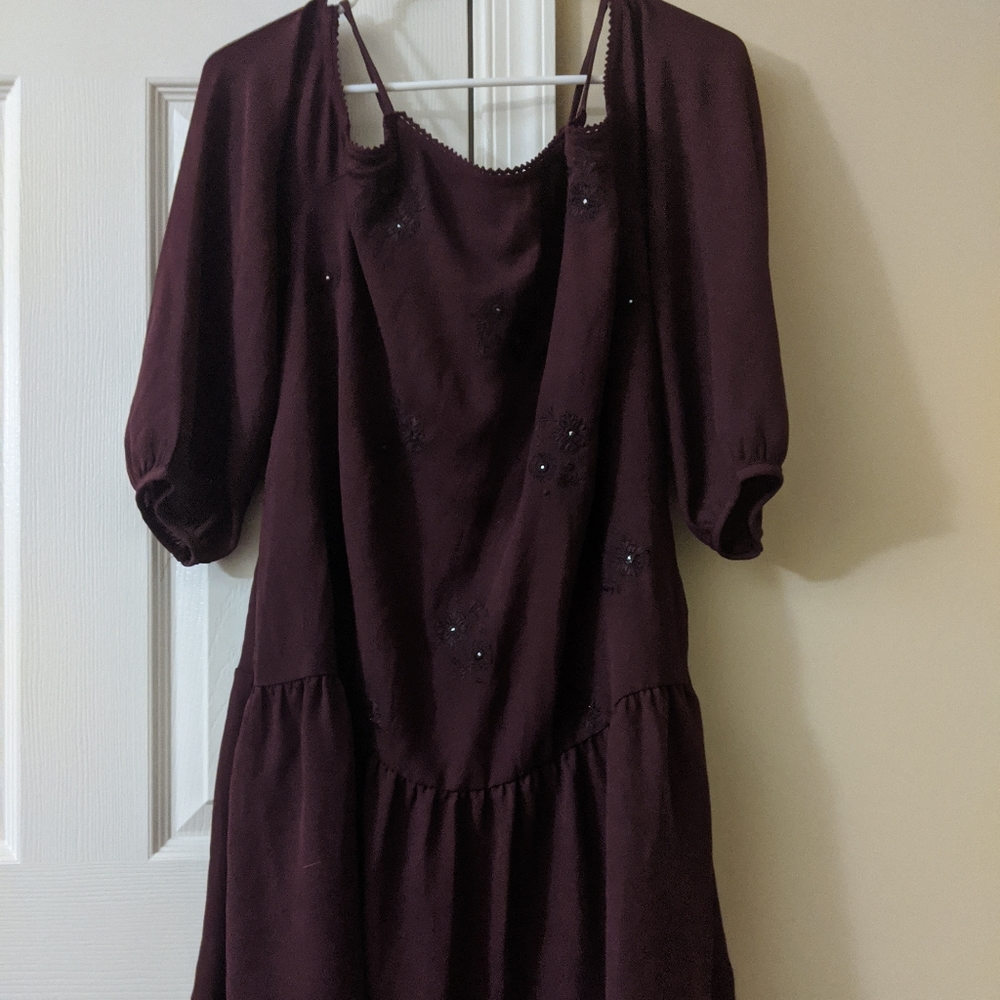 Burgundy summer casual dress